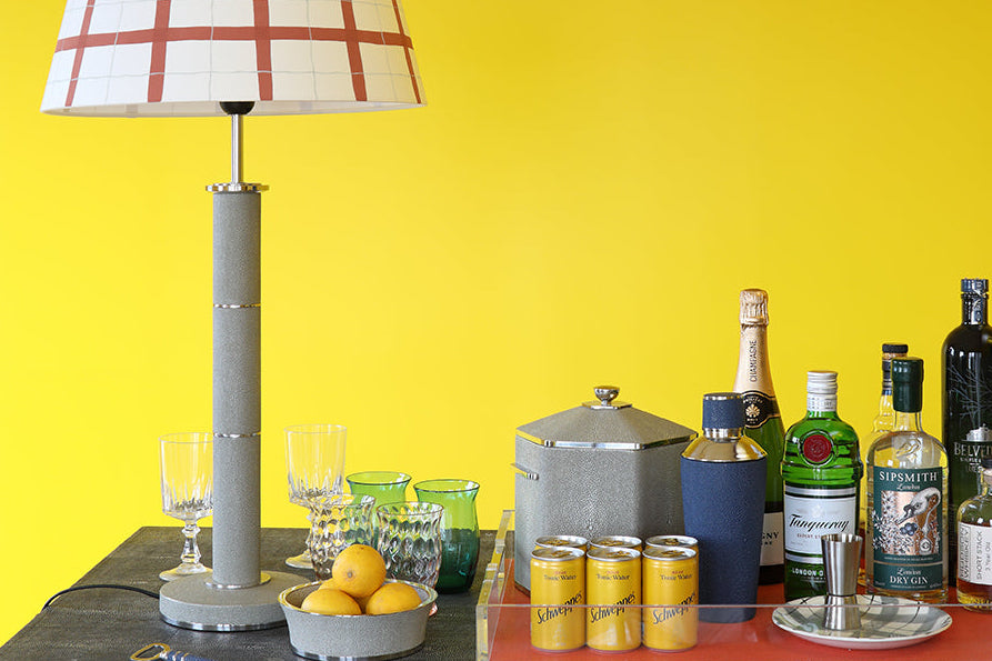 Diss Column Table Lamp in Barley Shagreen