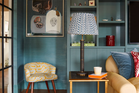 Side table in Shagreen and antiqued gold