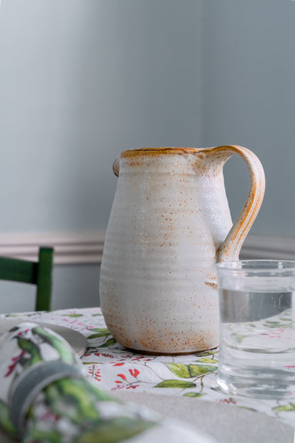 Artisan White Stoneware Jug