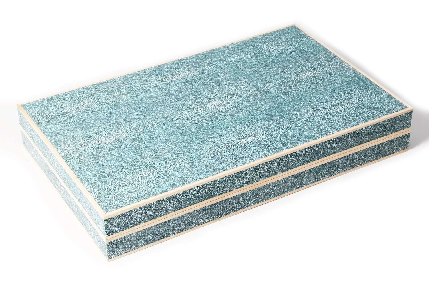 Luxury backgammon board teal shagreen bakgammon board