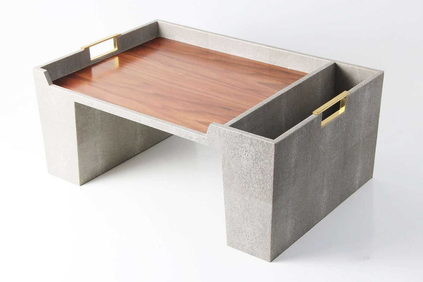 Bed Tray in Barley Shagreen