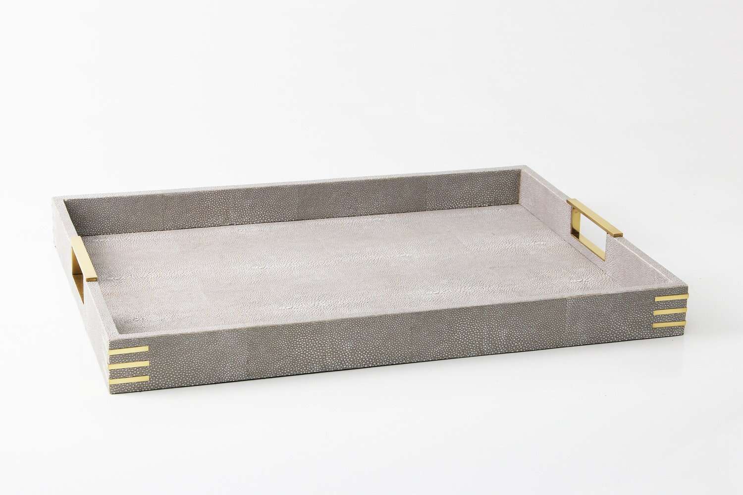 Taupe shagreen serving tray drinks tray