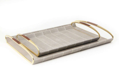 Taupe shagreen serving tray