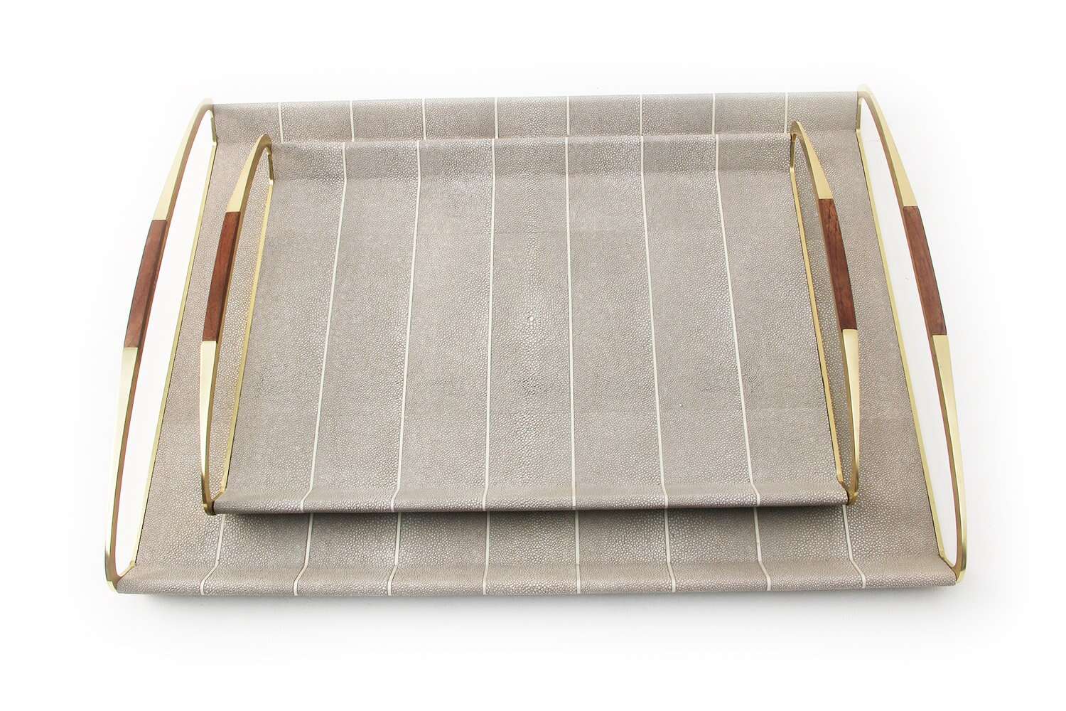 Modern taupe shagreen serving tray