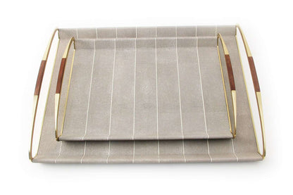Modern taupe shagreen serving tray