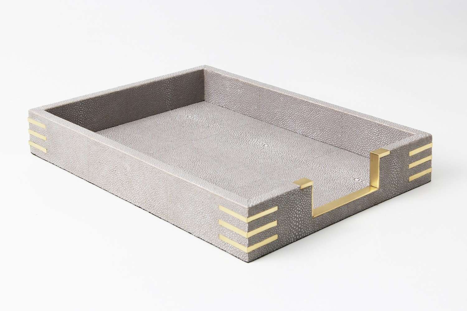 Luxury A4 in tray in taupe shagreen Shagreen in tray