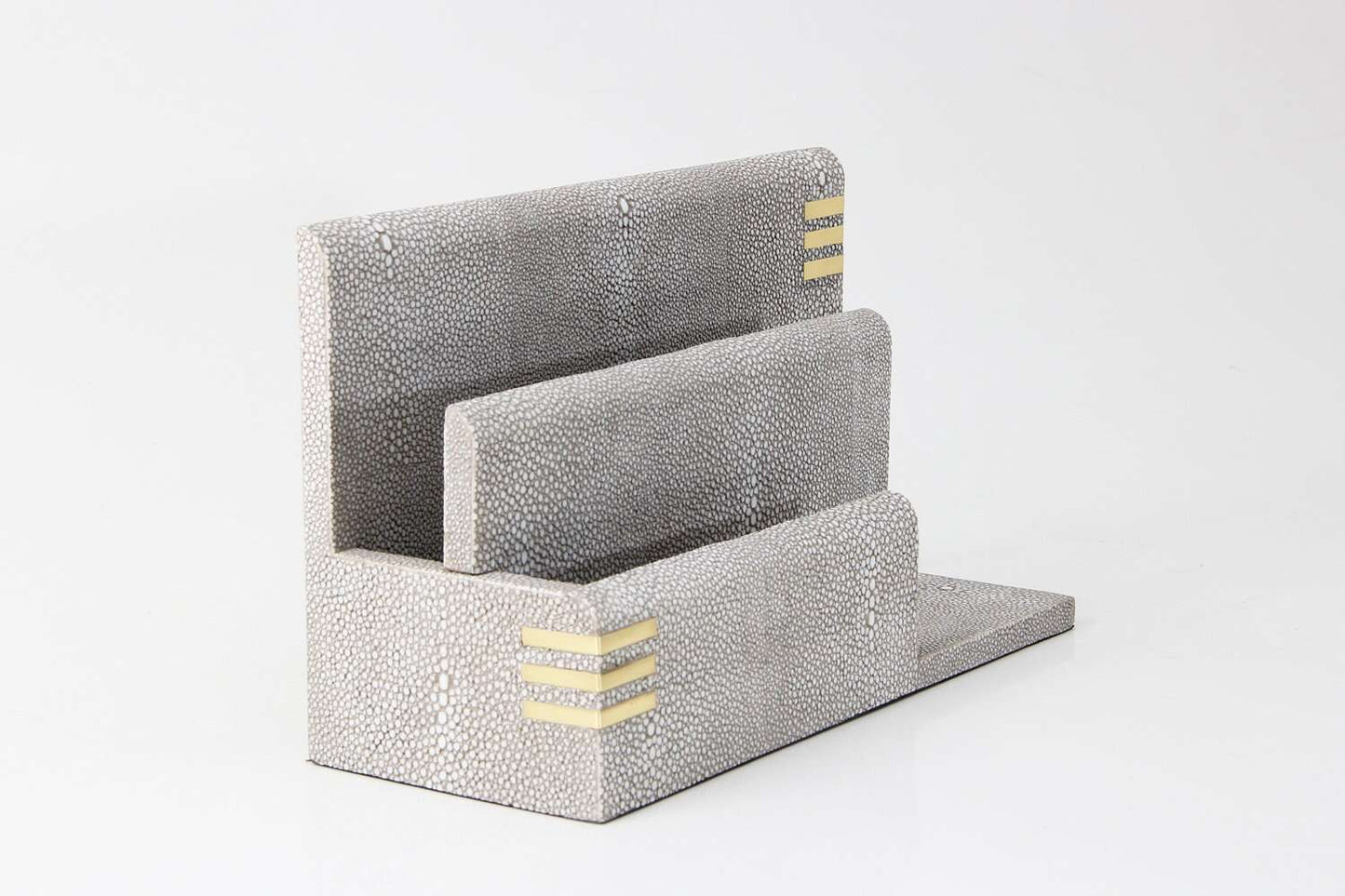 Chic letter rack in taupe shagreen Letter rack gift present