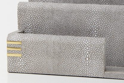 Letter rack faux shagreen Letter rack shagreen leather