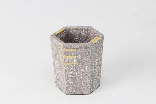 Shagreen brass pen pot Pen pot pencil pot