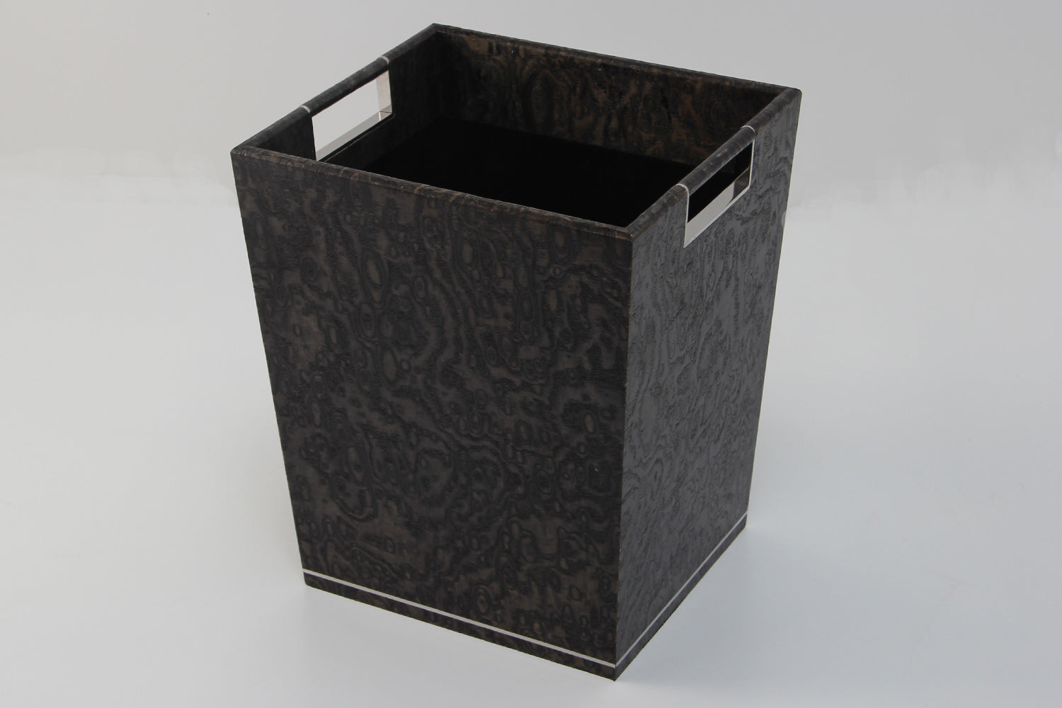 Black wood waste paper bin luxury waste paper bin