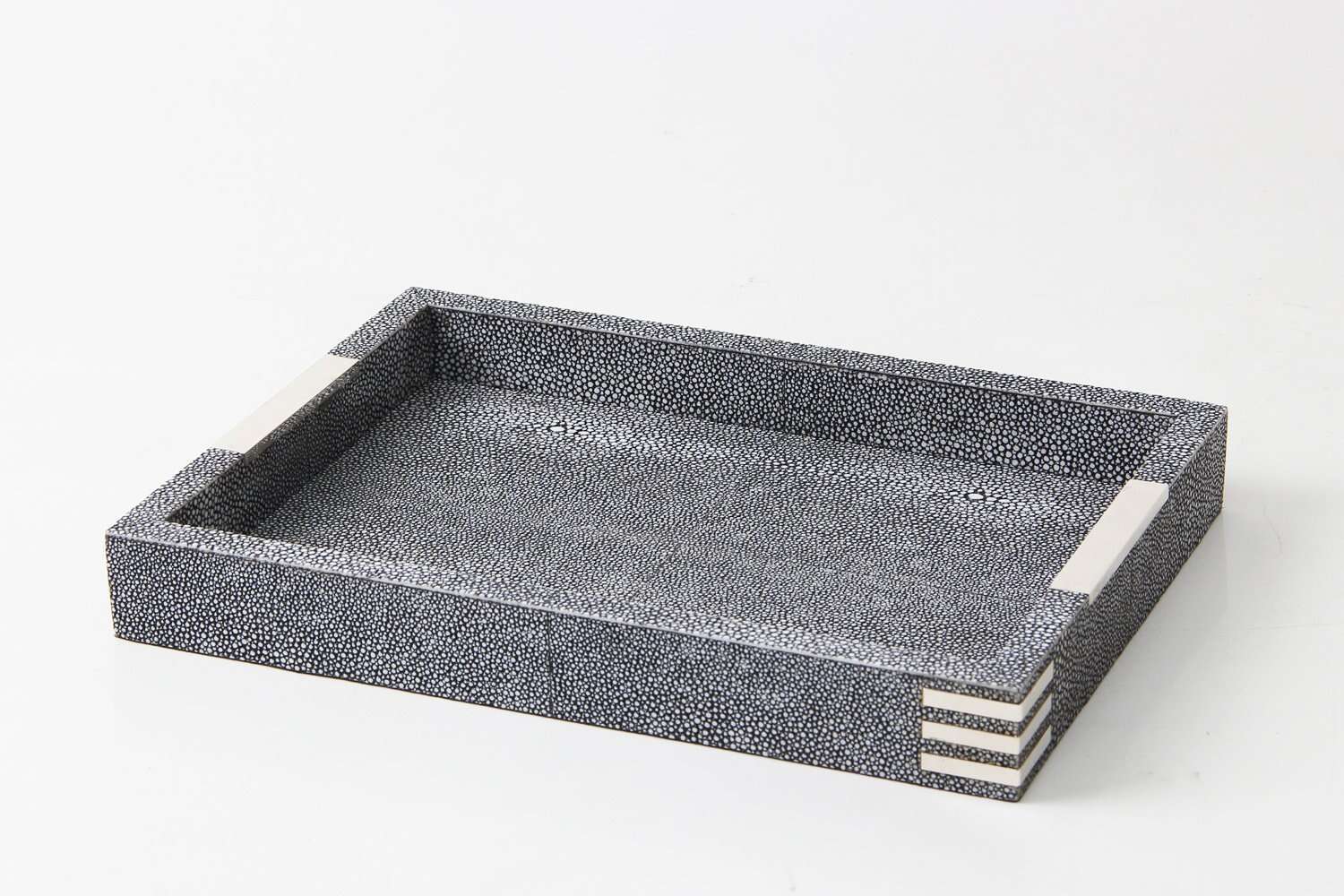 Desk organiser luxury Desk tray grey shagreen