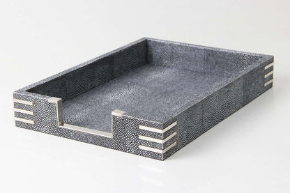 Chandler In-Tray in Charcoal Shagreen