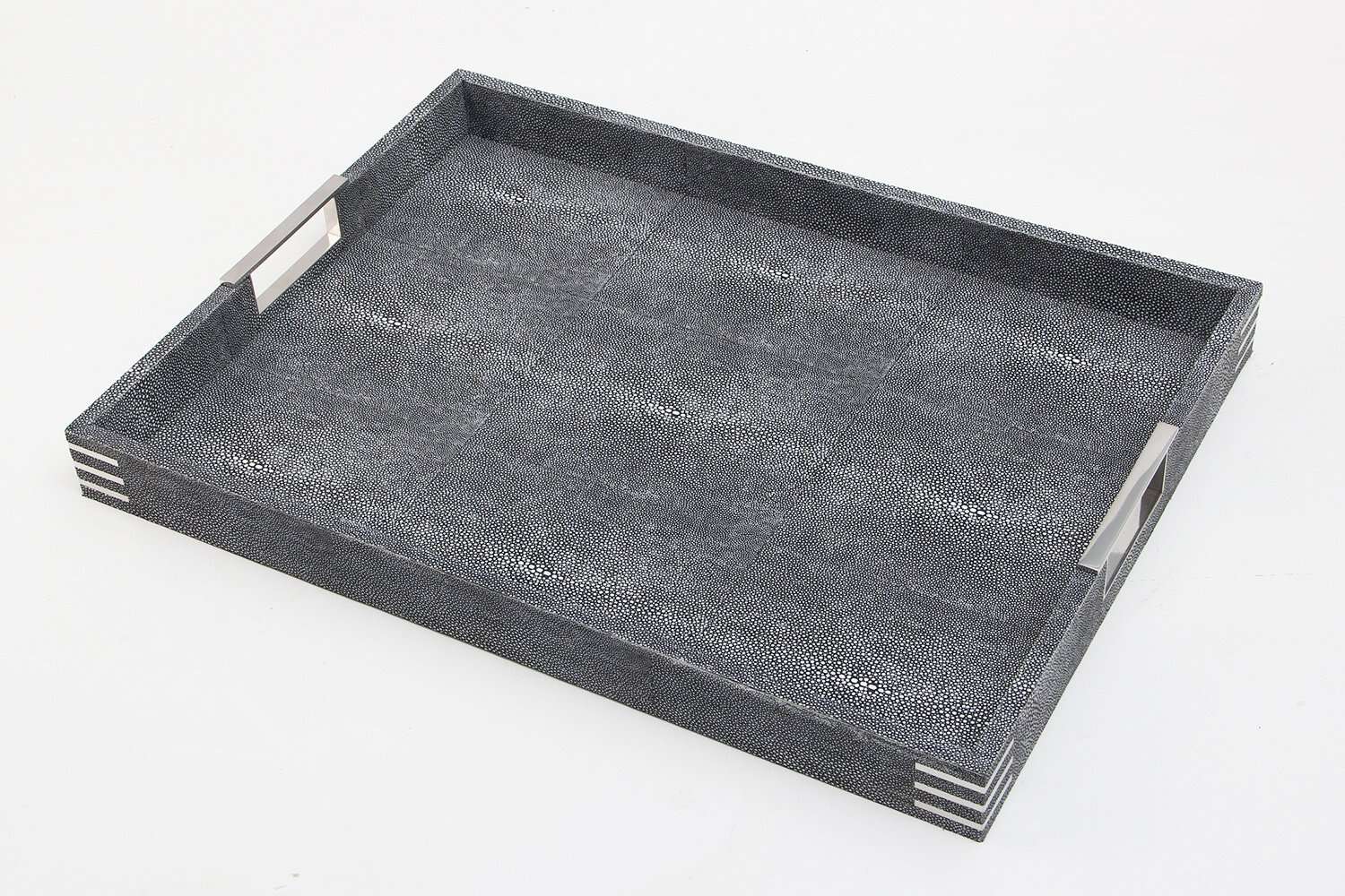 Charcoal drinks tray Shagreen serving tray Display tray