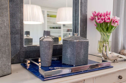 Henry Mirror in Charcoal Shagreen