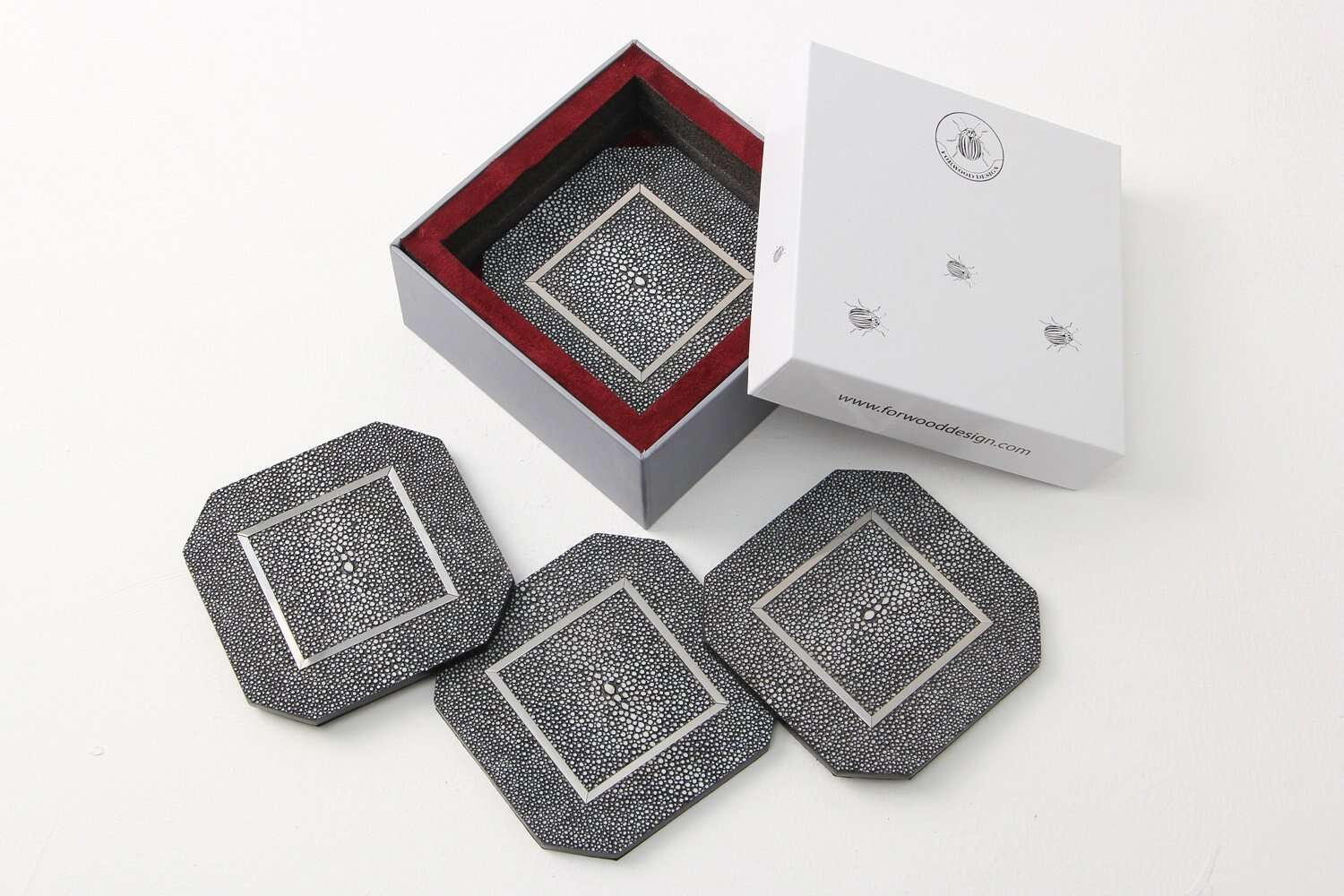 Luxury shagreen placemats and coasters Table coasters