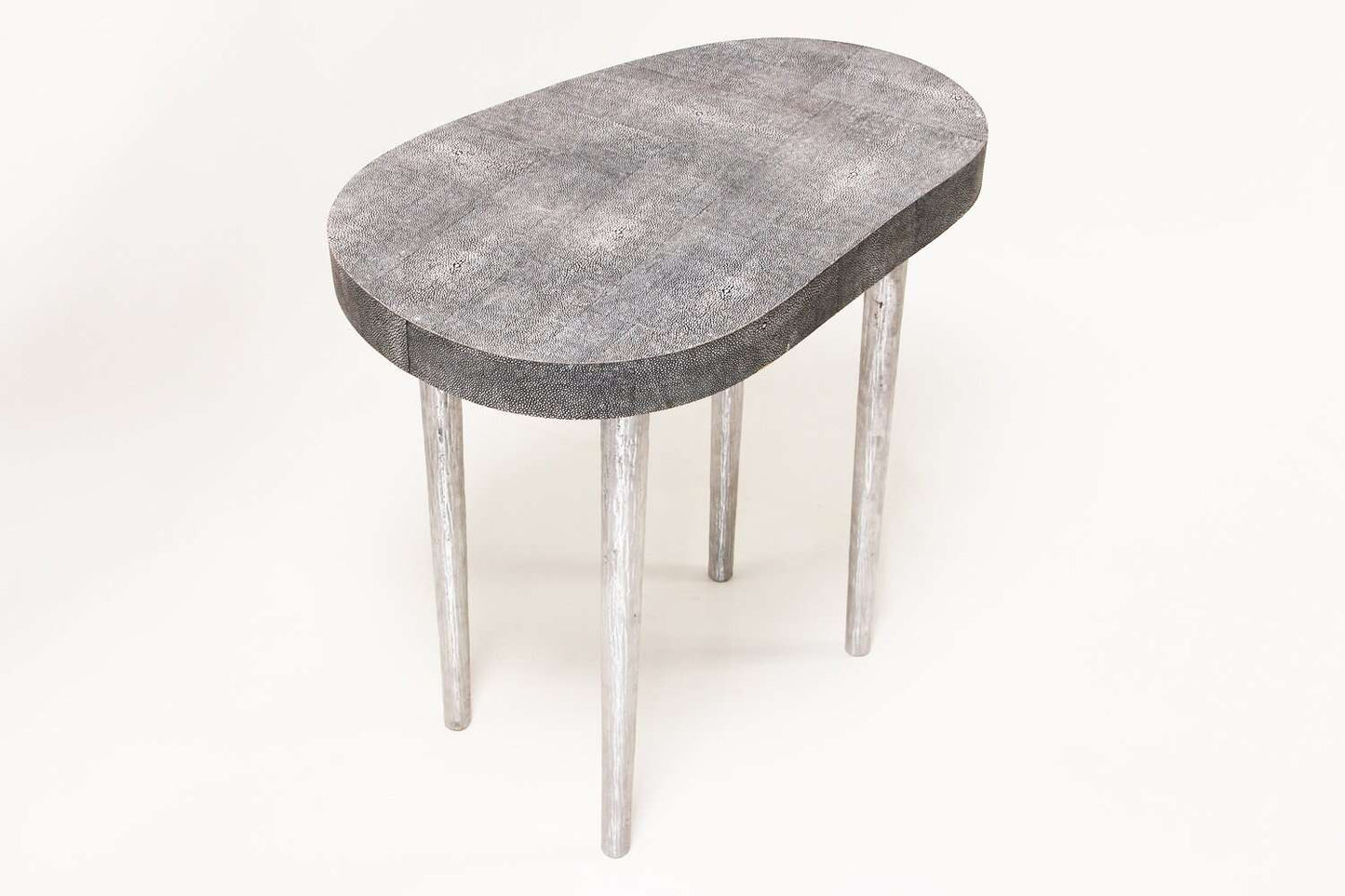 Mango Side Table in Charcoal Shagreen