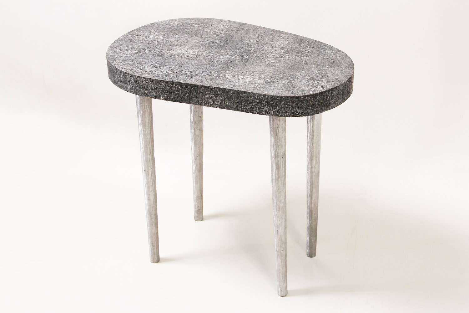 Side table chic grey shagreen side table