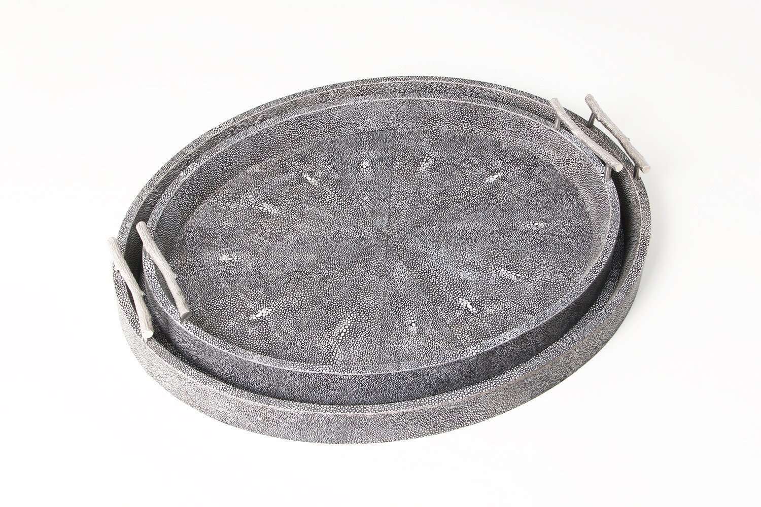 Serving tray unique Forwood Design grey shagreen drinks trays