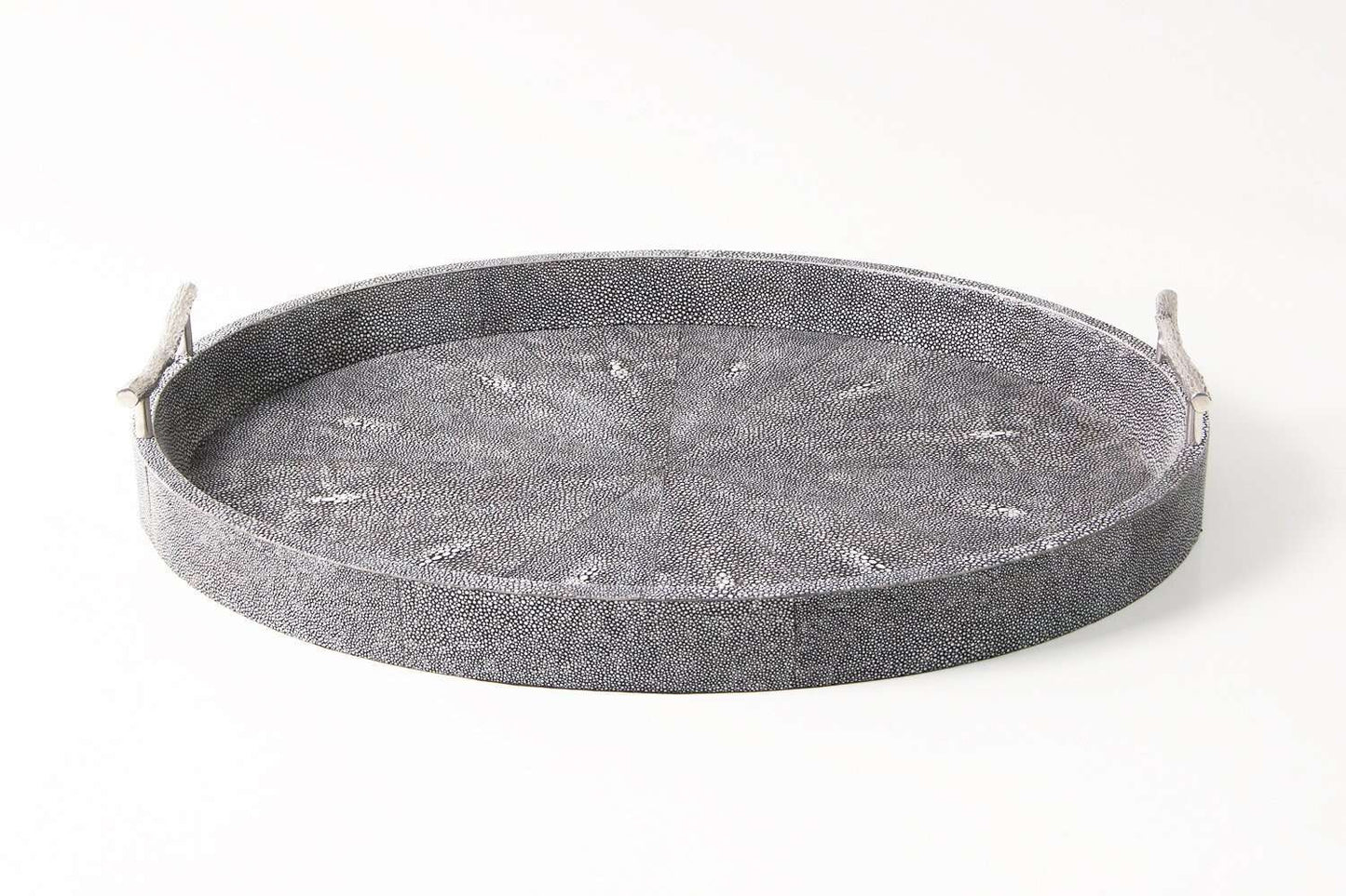 Serving tray chic Forwood Design grey shagreen drinks tray