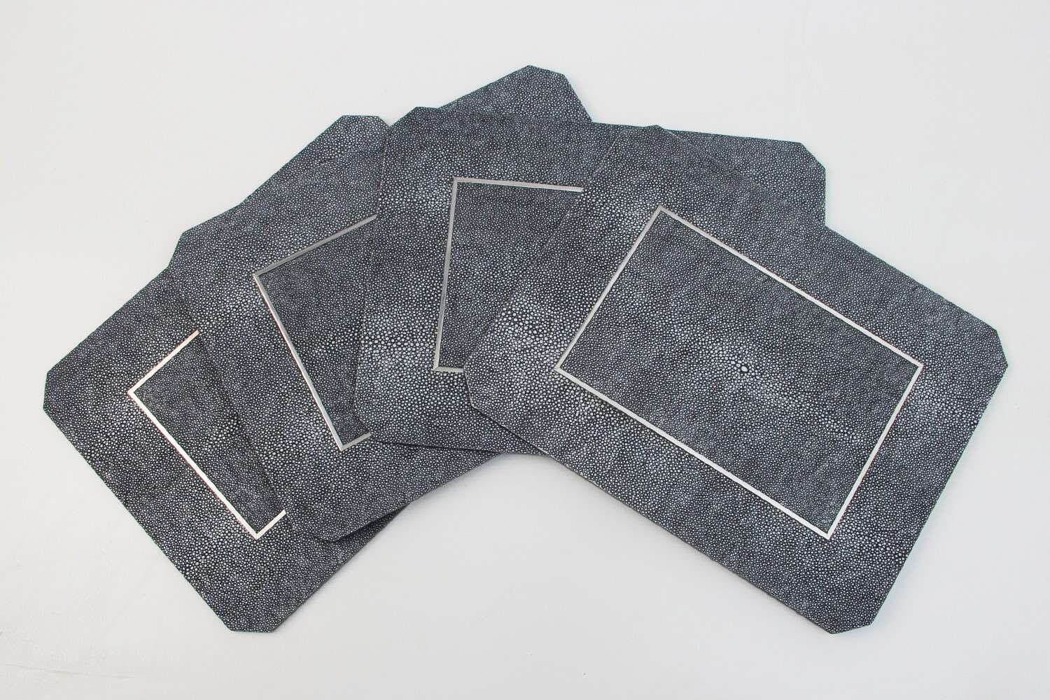 gray placemats Shagreen place mats Shagreen table mats