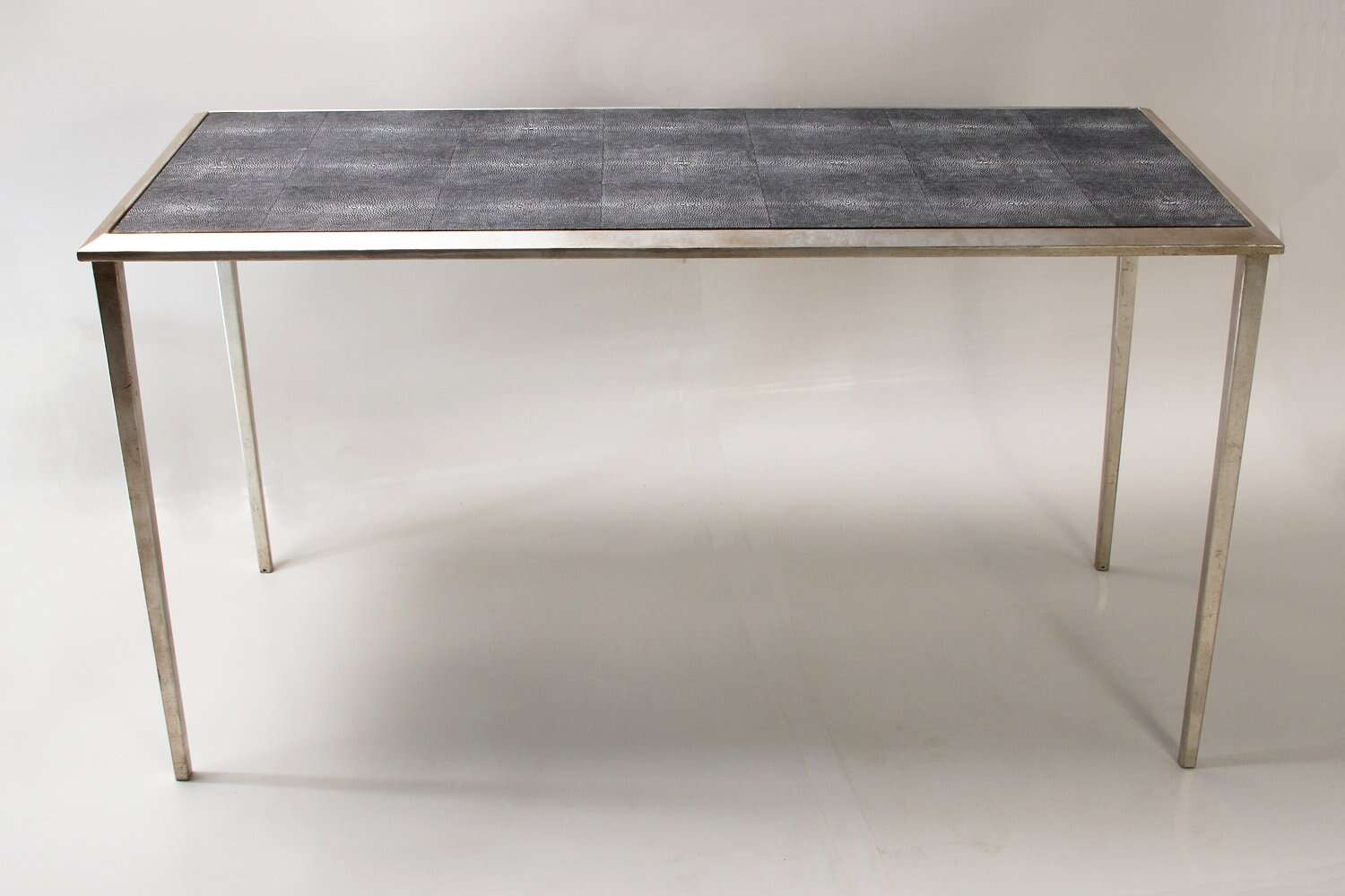 Luxury narrow console table grey shagreen console table