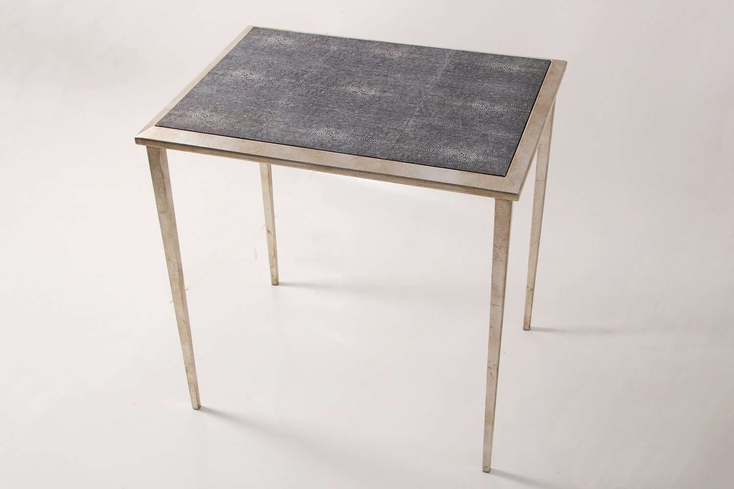 Narrow side table grey shagreen side table