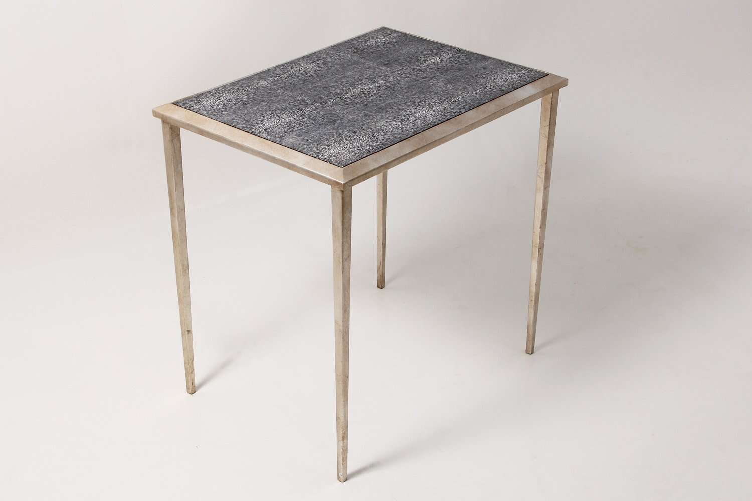 Unique narrow side table grey shagreen side table