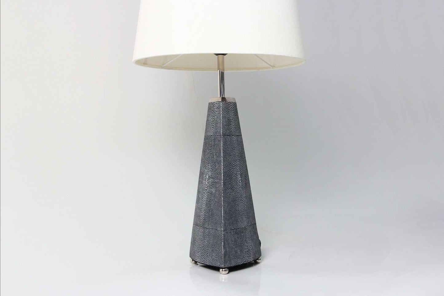 Steeple Table Lamp in Charcoal Shagreen