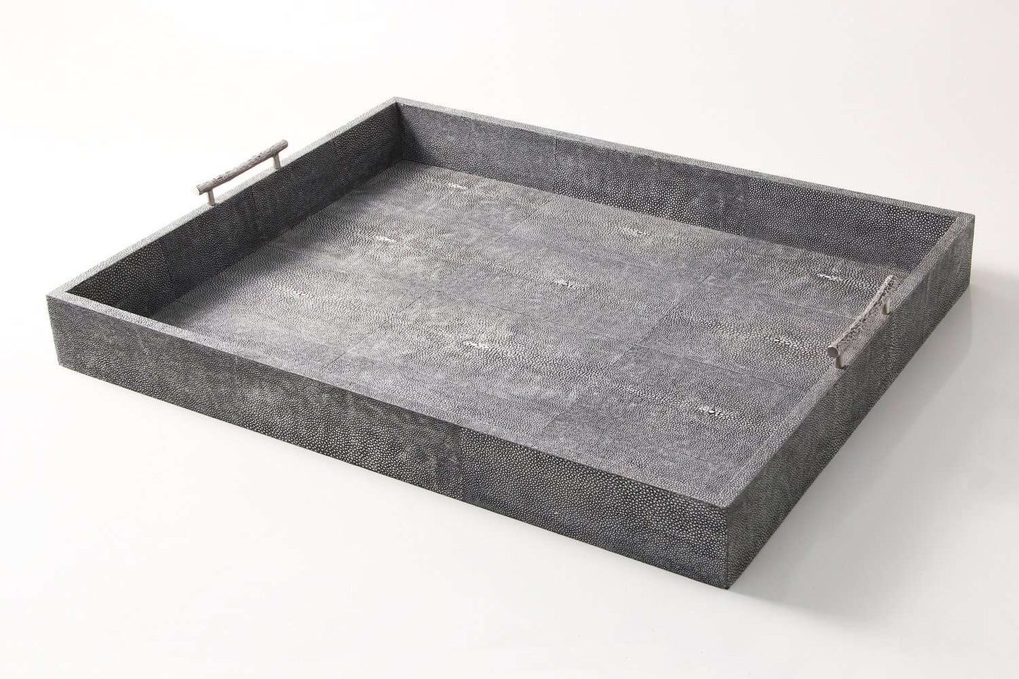 Rectangle Serving Tray in Charcoal Shagreen