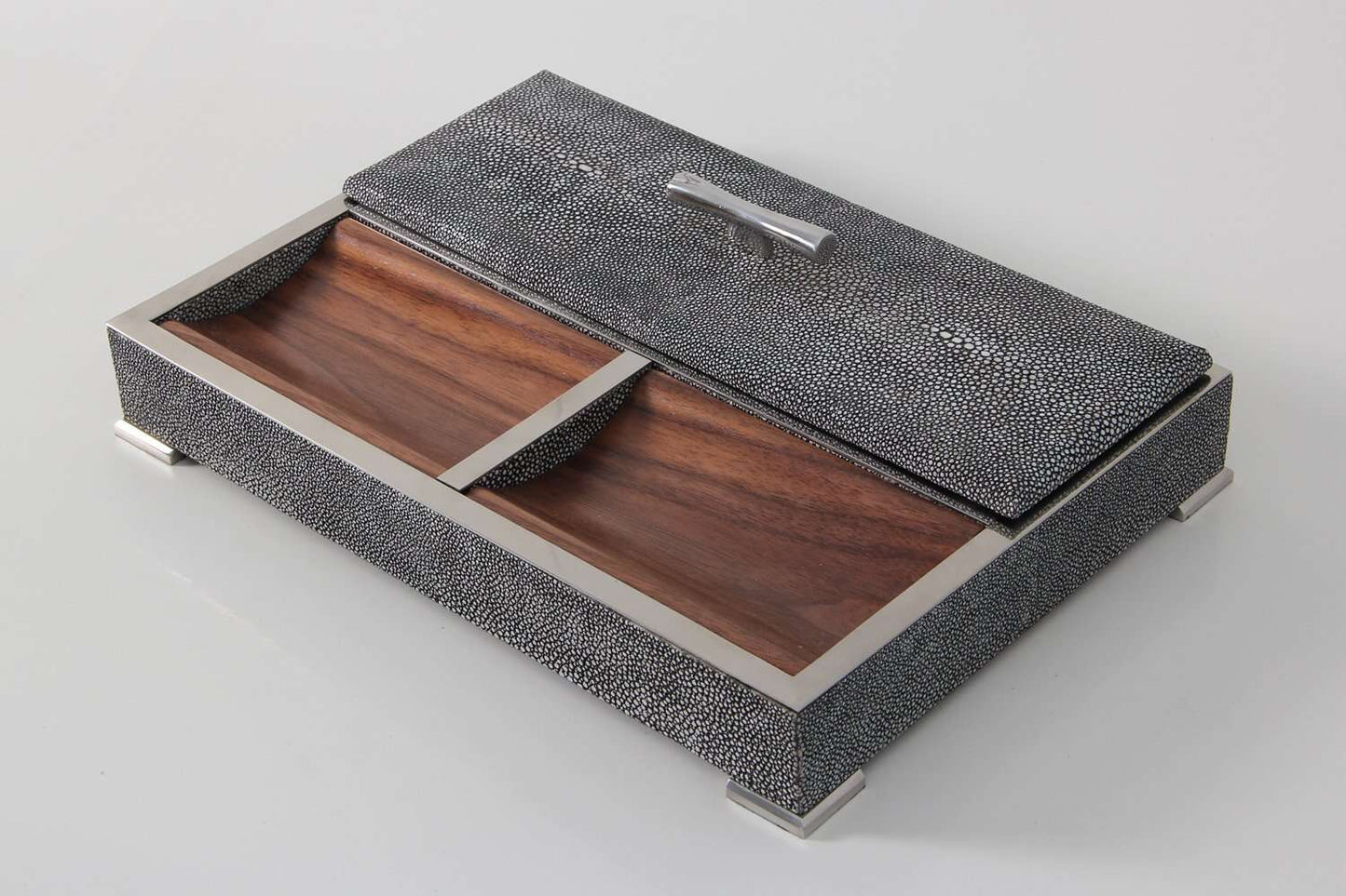 Darcy Valet Tray in Charcoal Shagreen