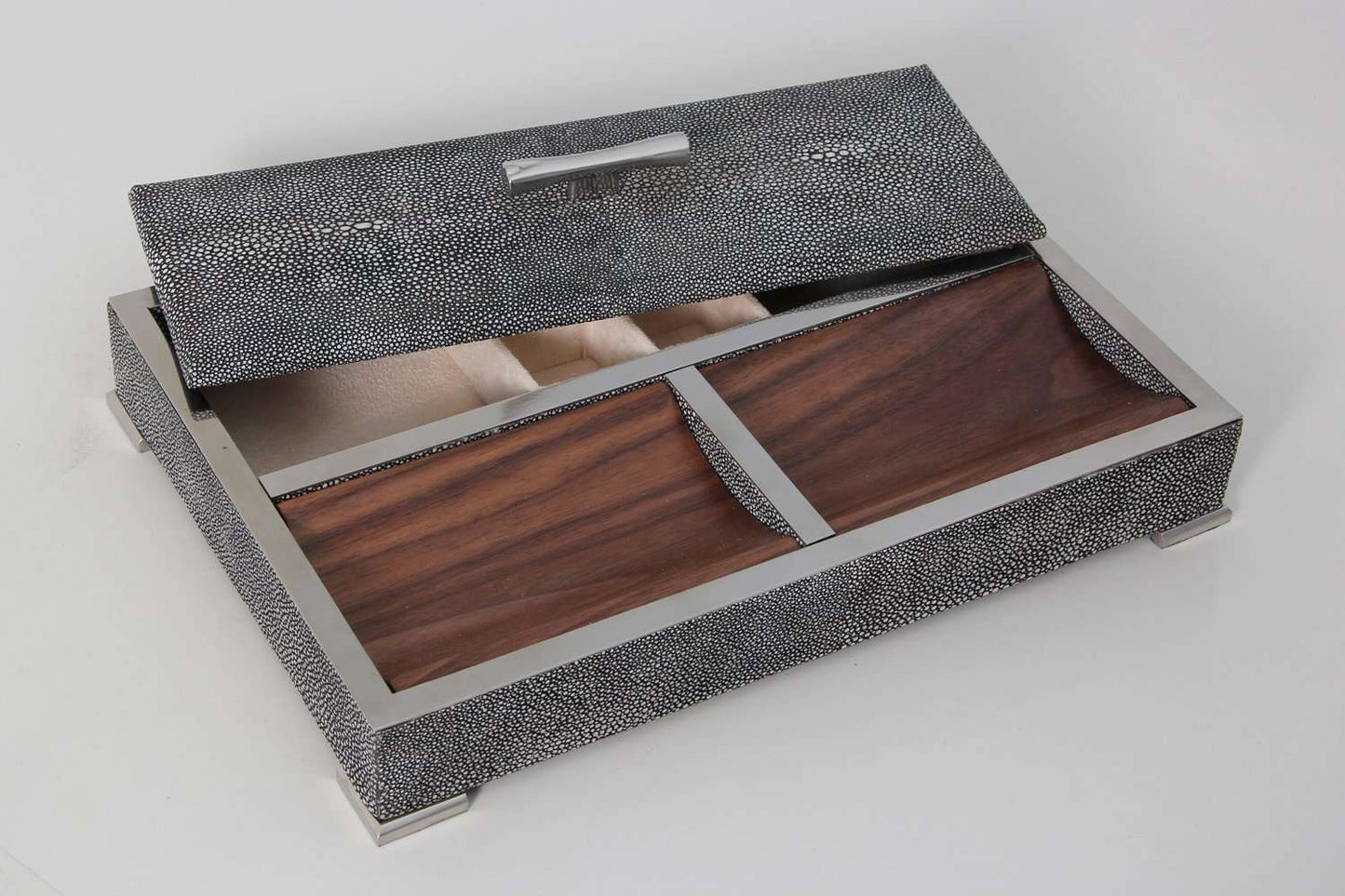 Darcy Valet Tray in Charcoal Shagreen