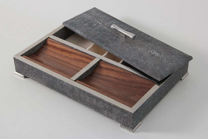 Darcy Valet Tray in Charcoal Shagreen
