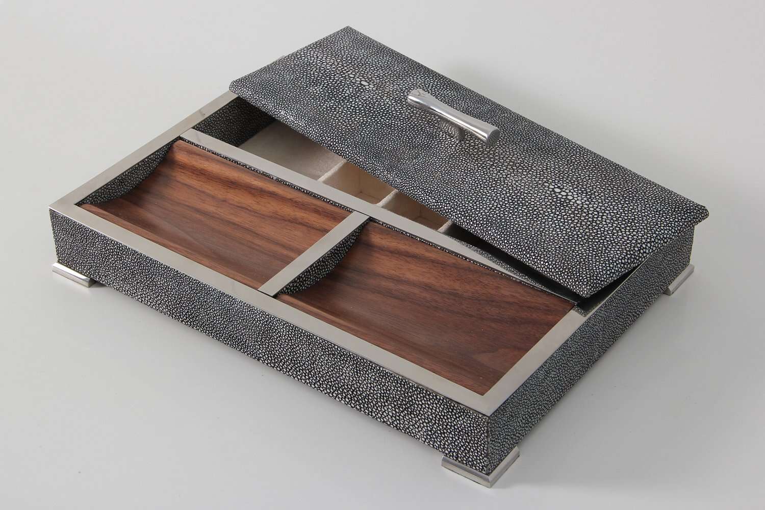 Valet tray in stylish Charcoal shagreen by Forwood Design