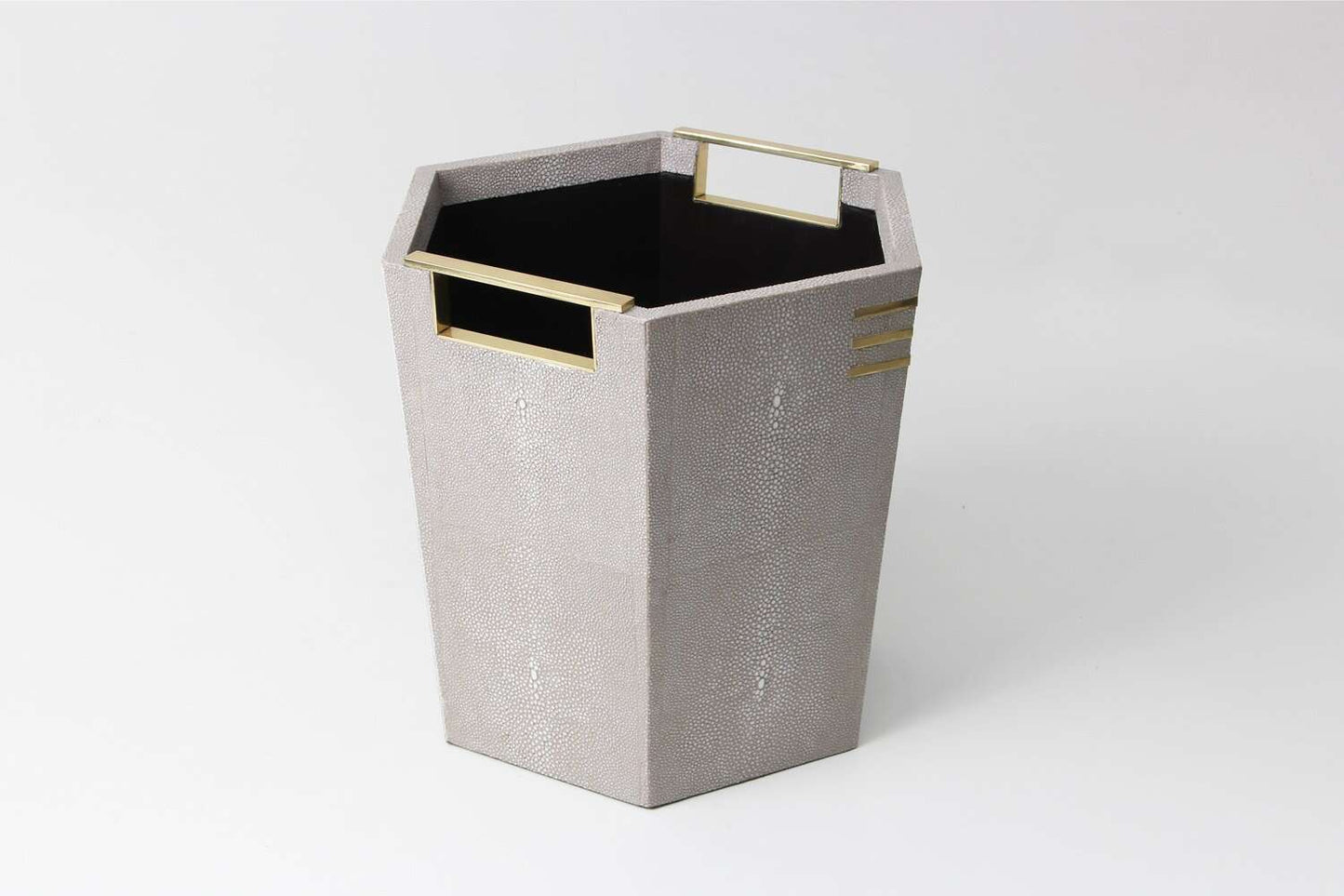 Christie Waste Bin in Barley Shagreen