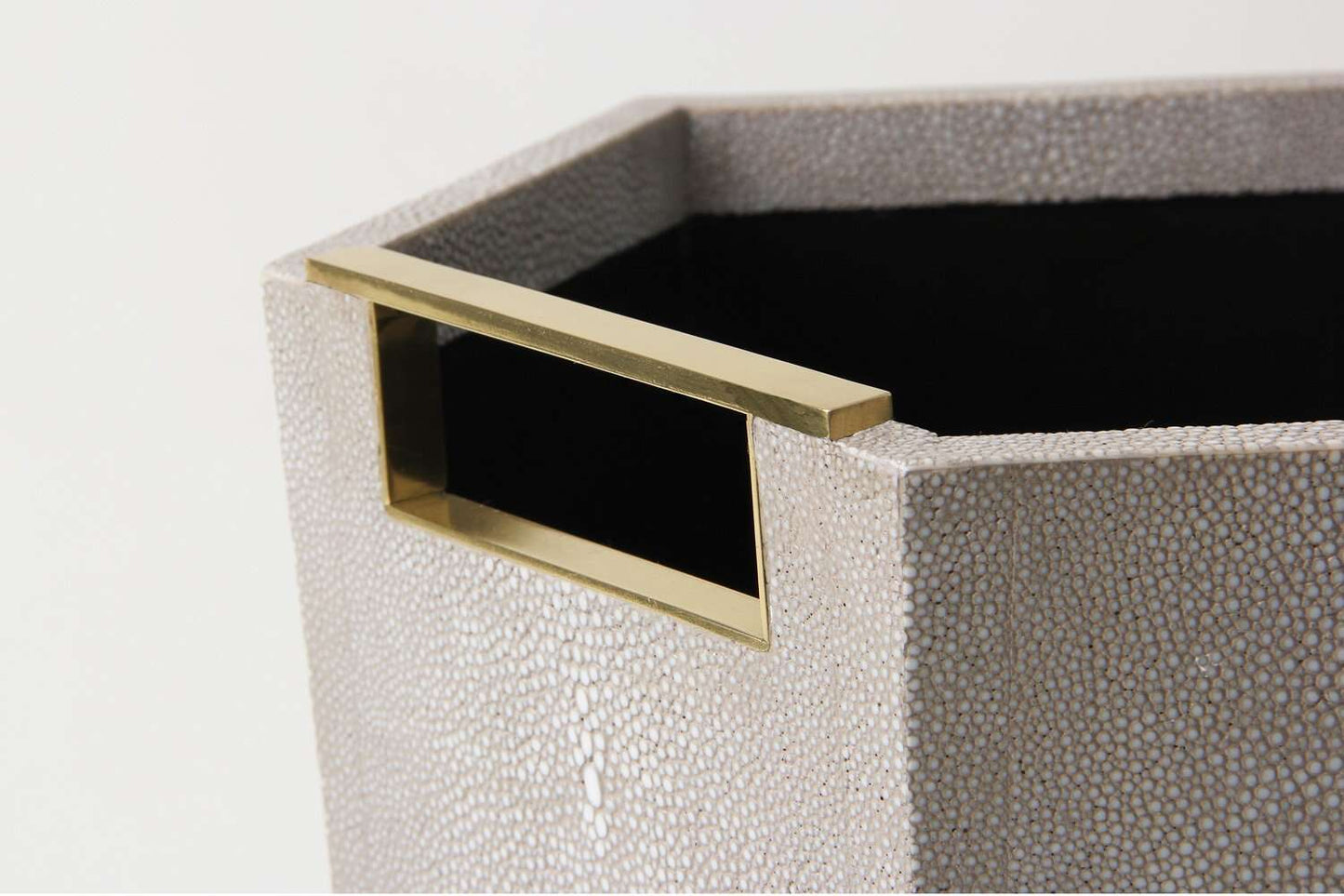 Christie Waste Bin in Barley Shagreen