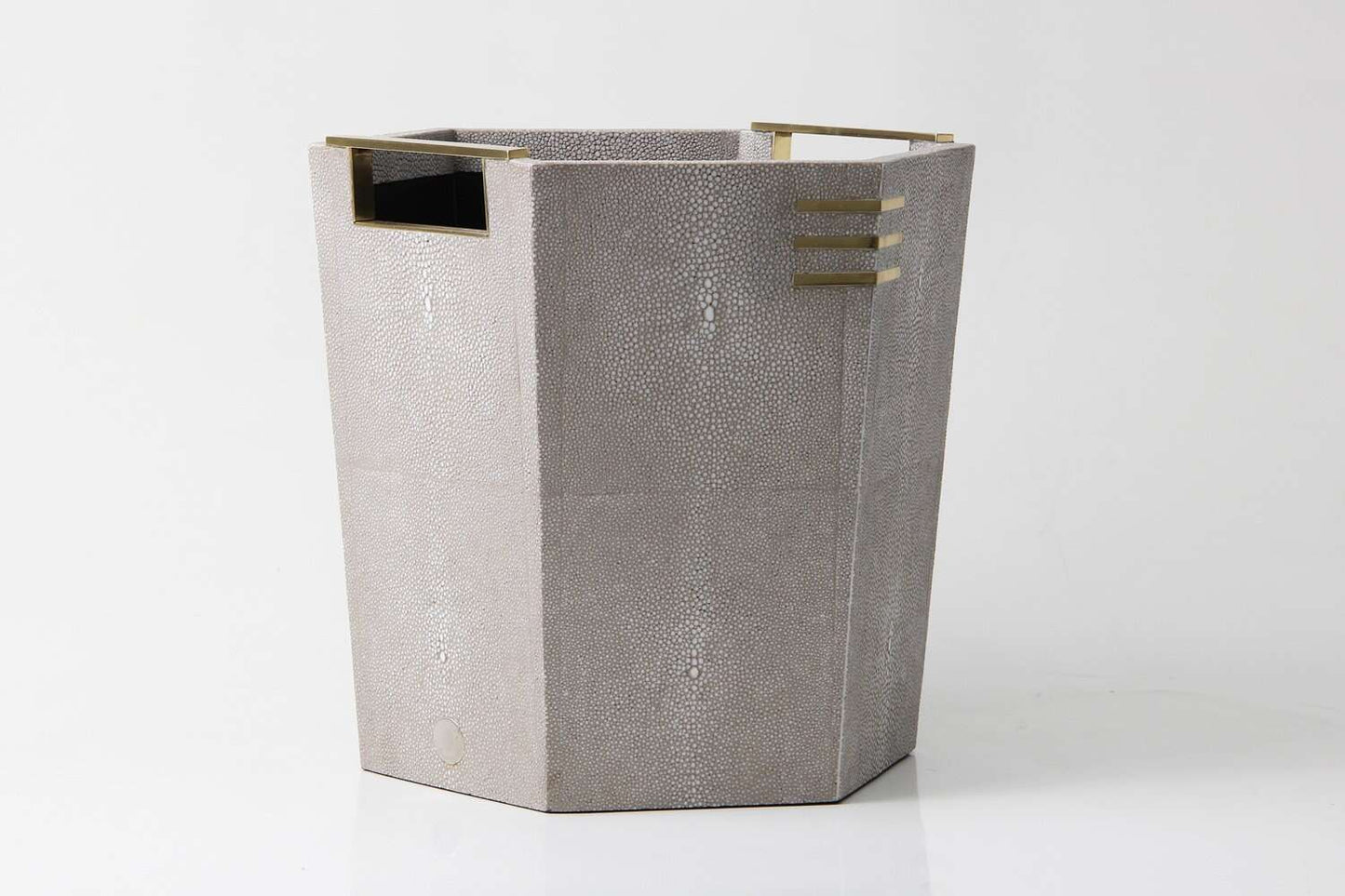 Christie Waste Bin in Barley Shagreen