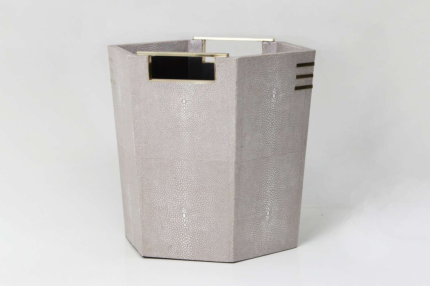 Christie Waste Bin in Barley Shagreen