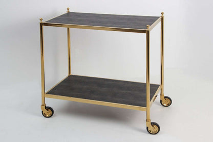 The Cliveden Drinks Trolley in Seal Brown Shagreen