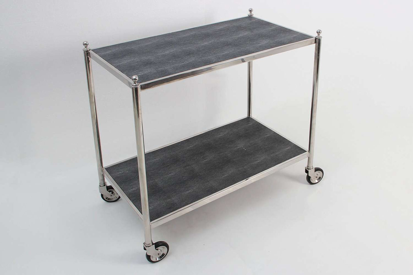 The Cliveden Drinks Trolley in Charcoal Shagreen