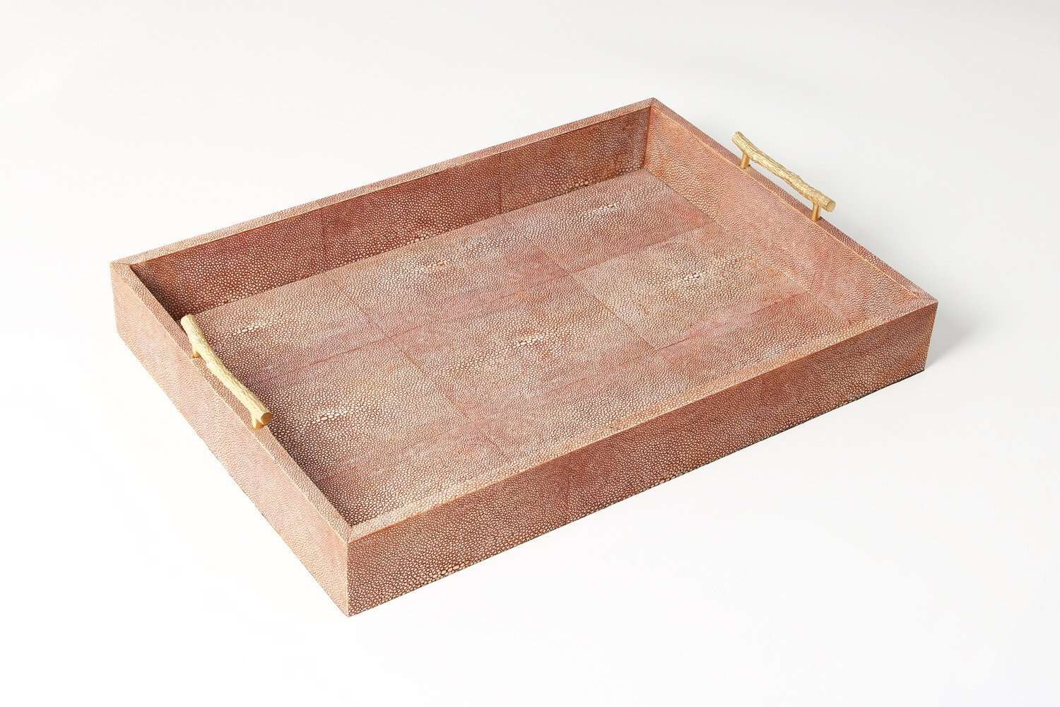 Serving tray chic coral shagreen serving tray drinks tray