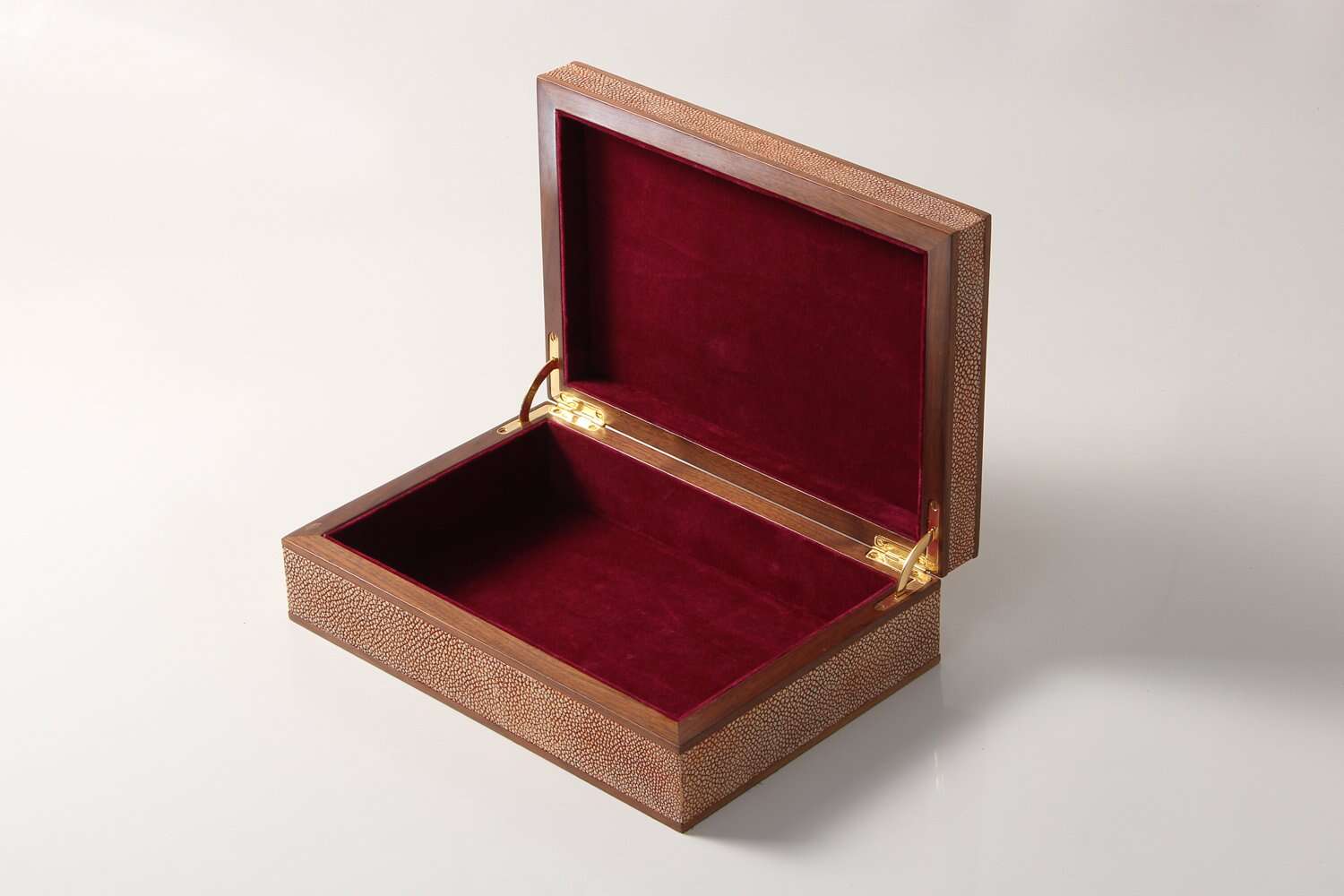 Luxury coral shagreen jewelry box