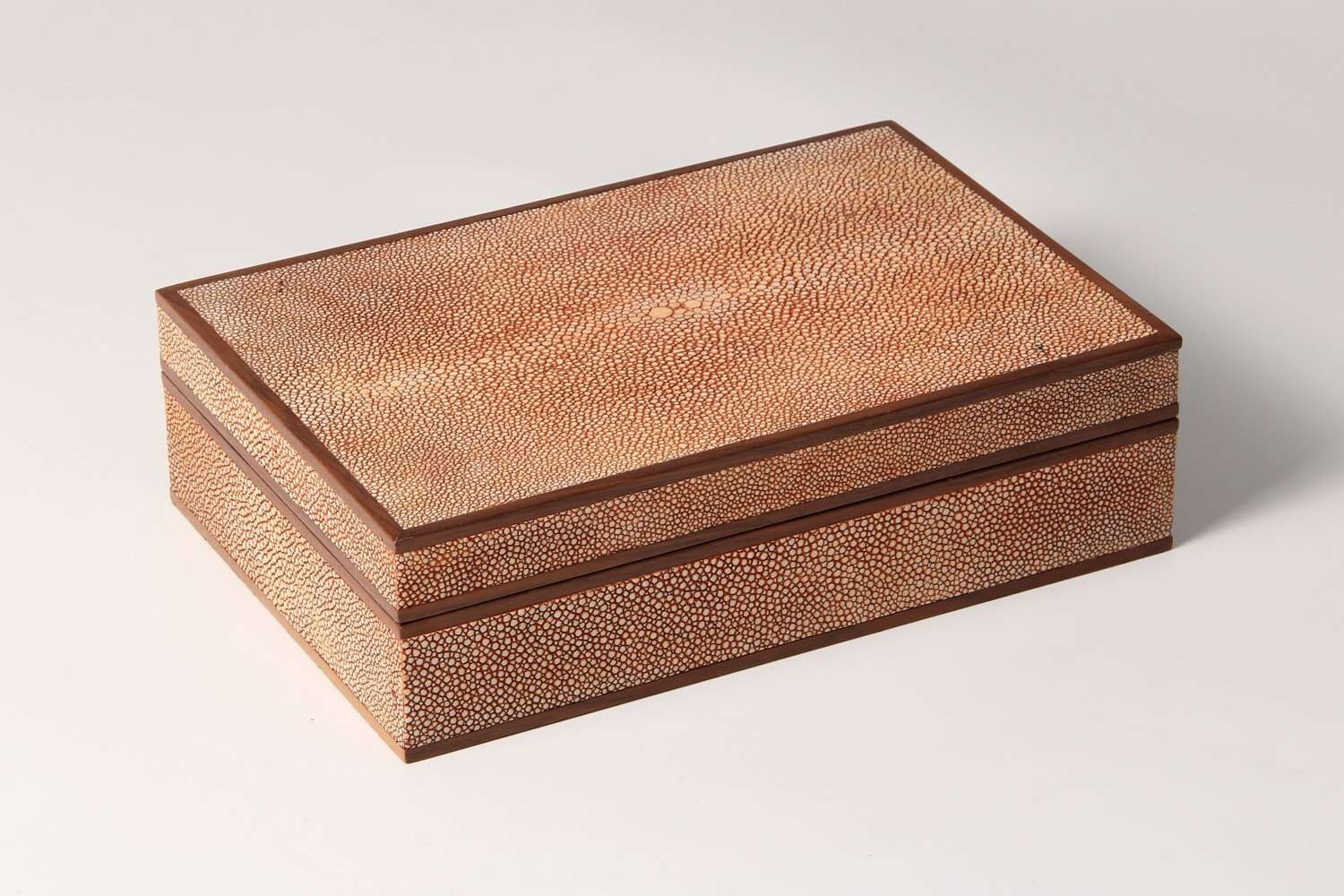 Gorgeous coral shagreen jewelry box