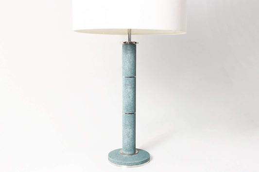 Diss Column Table Lamp in Teal Shagreen