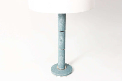 Diss Column Table Lamp in Teal Shagreen