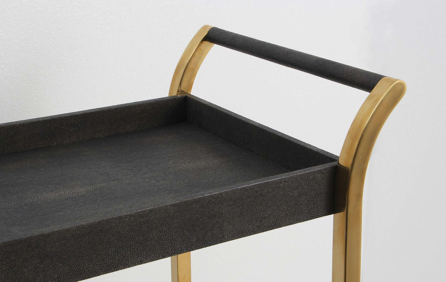 Drinks trolley chic brown shagreen bar cart