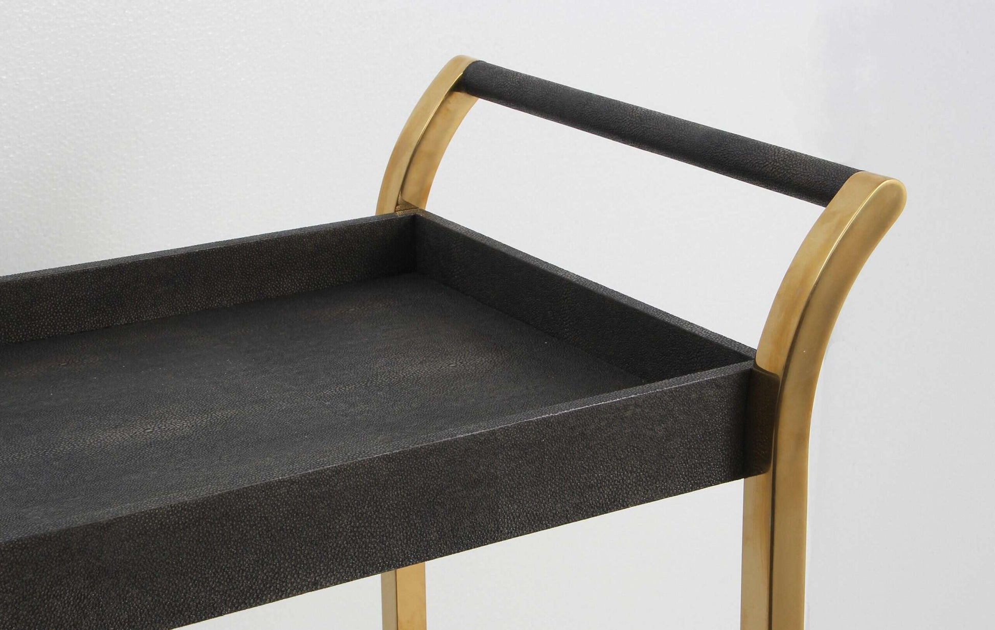 Drinks trolley chic brown shagreen bar cart