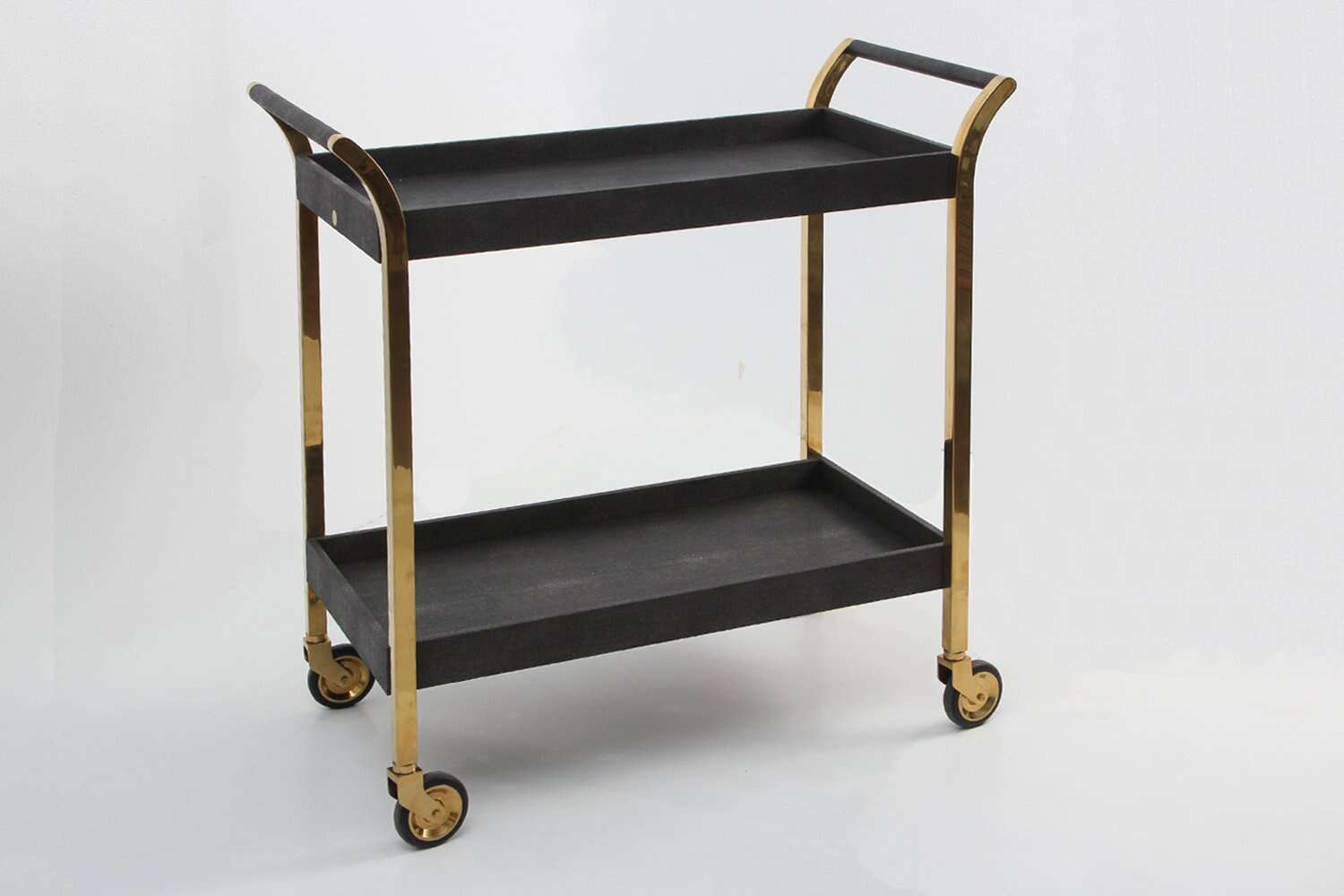 Drinks trolley chic brown shagreen drinks trolley