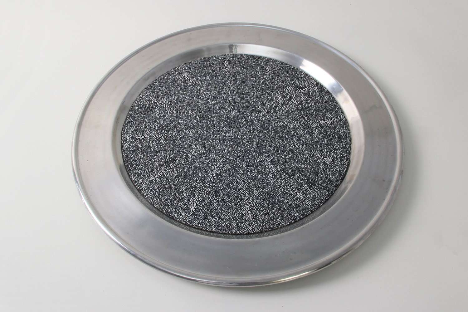 Serving tray charcoal shagreen serving tray