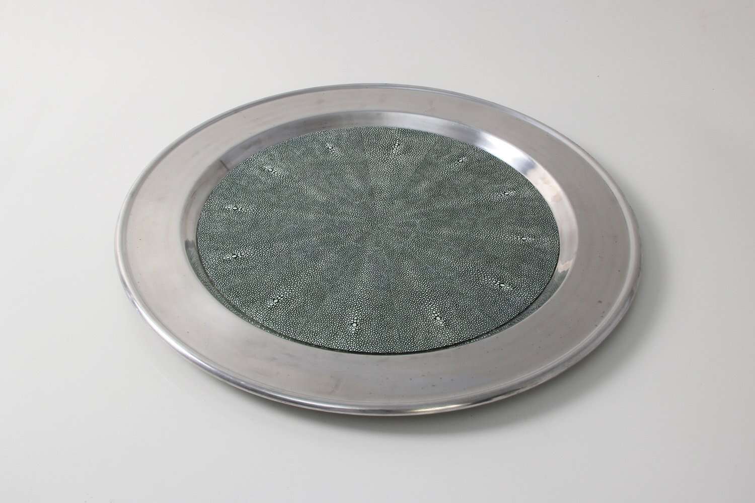 serving tray  unique Green shagreen serving tray