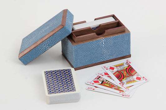 Playing Card Box in Duke Blue Shagreen